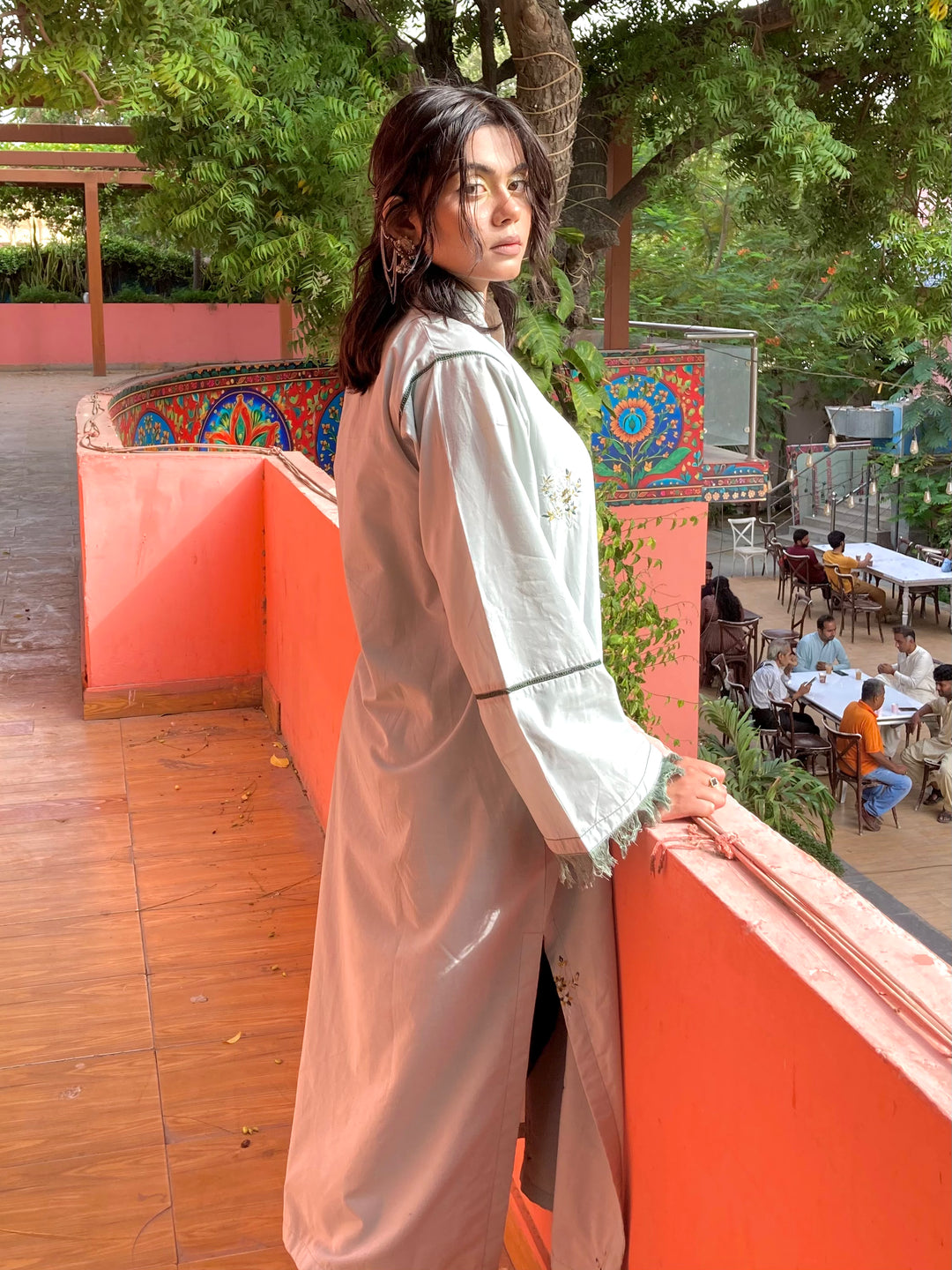Mint Green Embroidered Single Piece Kurta