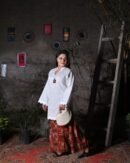 White Chikankari Short Shirt & Printed Palazzo Suit