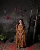 Beige/Tan Floral Everyday wear long frock