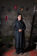 Geometric Print Greenish-Black Everyday Khadi Suit