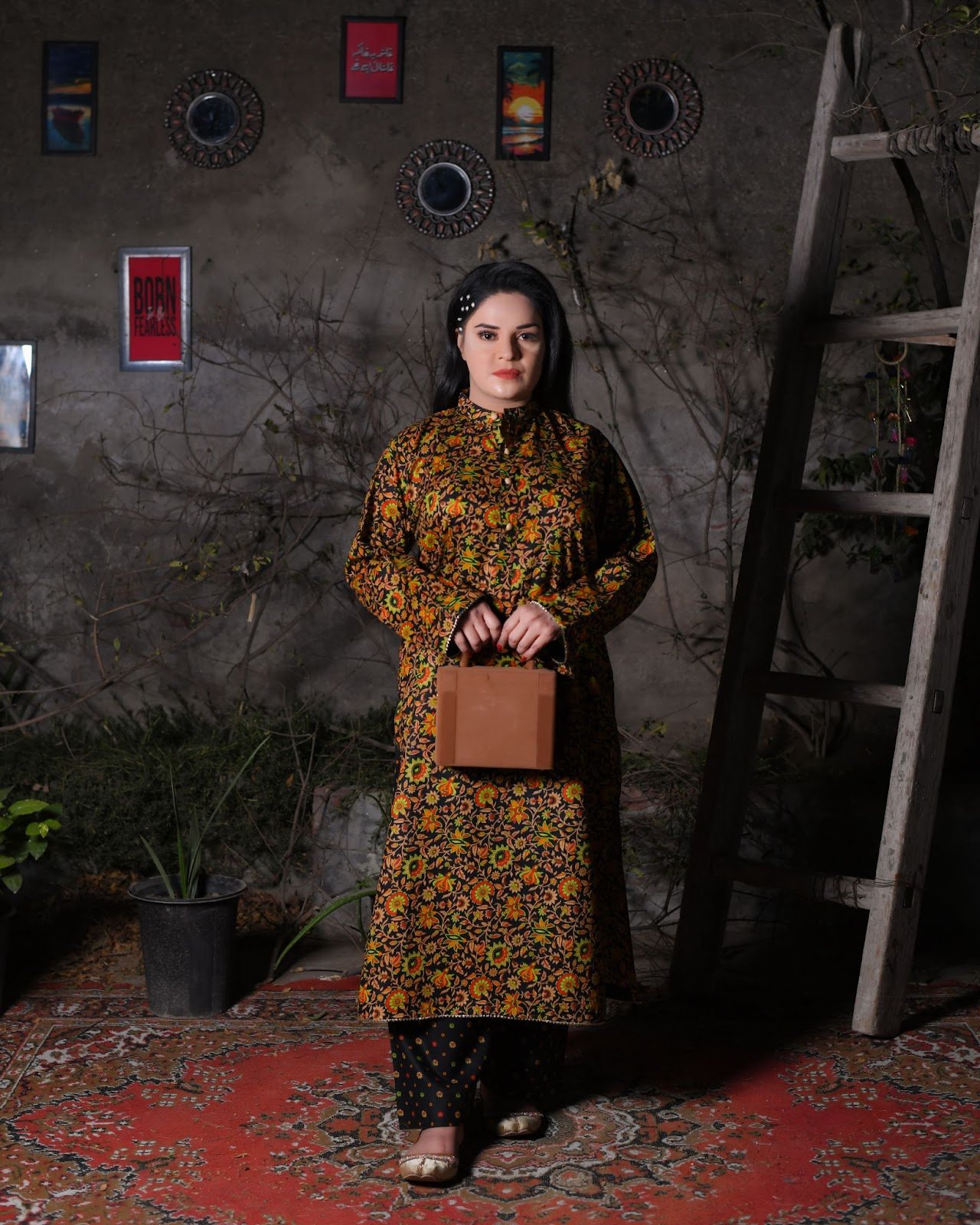 Black Floral Everyday Wear Shalwar Kameez