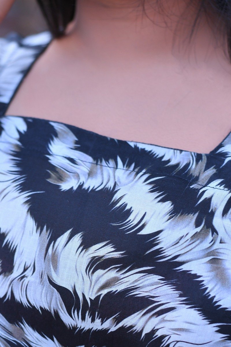 Black & White Zebra Print Everyday Farshi Shalwar Suit - Image 3