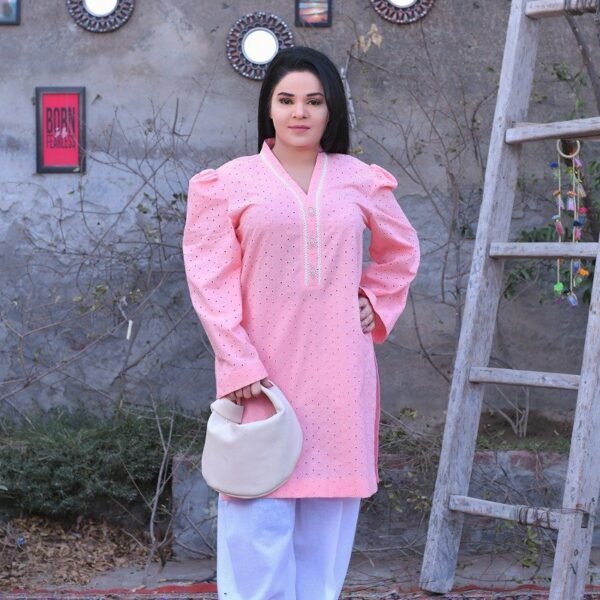 Pastel Pink Chikankari Cotton Shalwar Suit