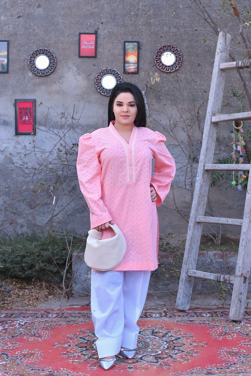 Pastel Pink Chikankari Cotton Shalwar Suit