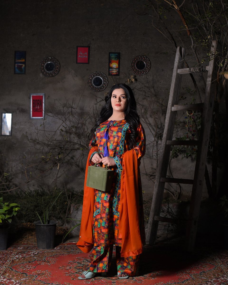 Multicolor Leaf and Block Print Everyday Wear Long A-line/Straight Dress