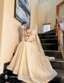 Cream Embroidered Cotton Frock