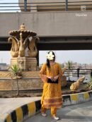 Mustard Yellow Embroidered Cotton Suit