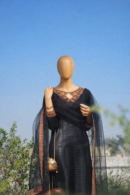 Black Embroidered Silk Wear